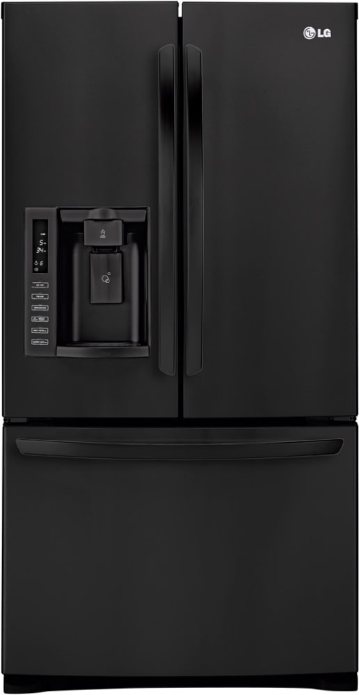 LG LFX28979SB 27.6 cu. ft. French Door Refrigerator with Slide-out Spill Protector Glass Shelves, Humidity Crispers, External Ice/Water Dispenser and Dual Ice Makers: Smooth Black