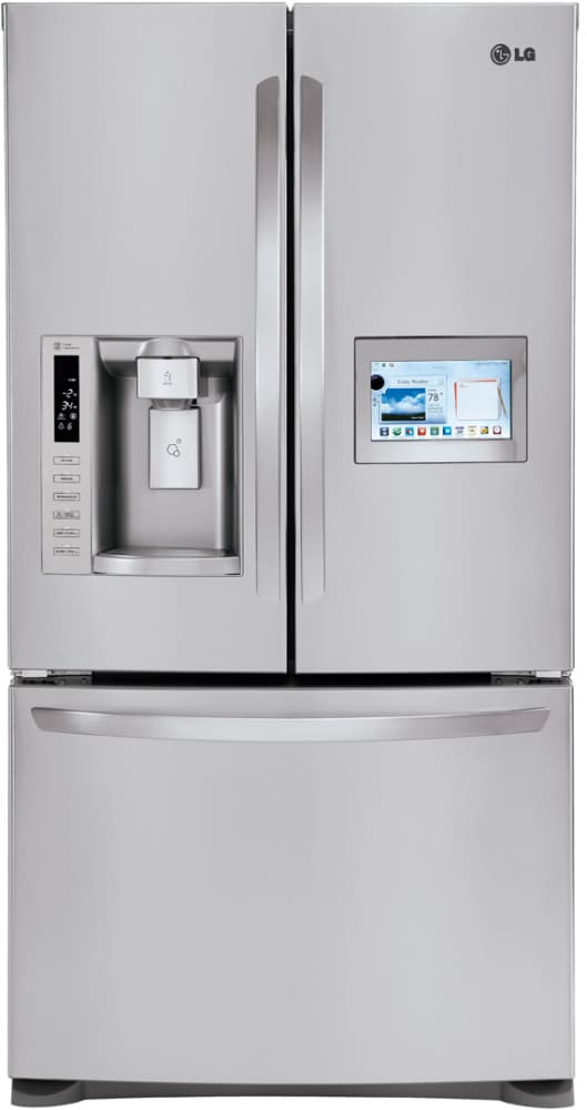 LG LFX28995ST 27.6 cu. ft. French Door Refrigerator with Spill Protector Glass Shelves, 4 Compartment Crispers, 10 Inch WiFi LCD Screen and External Ice/Water Dispenser