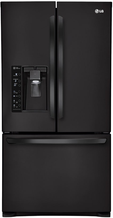 LG LFX29927SB 29.2 cu. ft. French Door Refrigerator with 4 SpillProof Glass Shelves, 7 Door Bins, Glide N' Serve Drawer, Dual Ice Makers and External Ice/Water Dispenser: Black