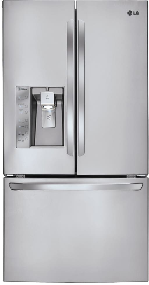 LG LFX29927ST 29.2 cu. ft. French Door Refrigerator with 4 SpillProof Glass Shelves, 7 Door Bins, Glide N' Serve Drawer, Dual Ice Makers and External Ice/Water Dispenser: Stainless Steel