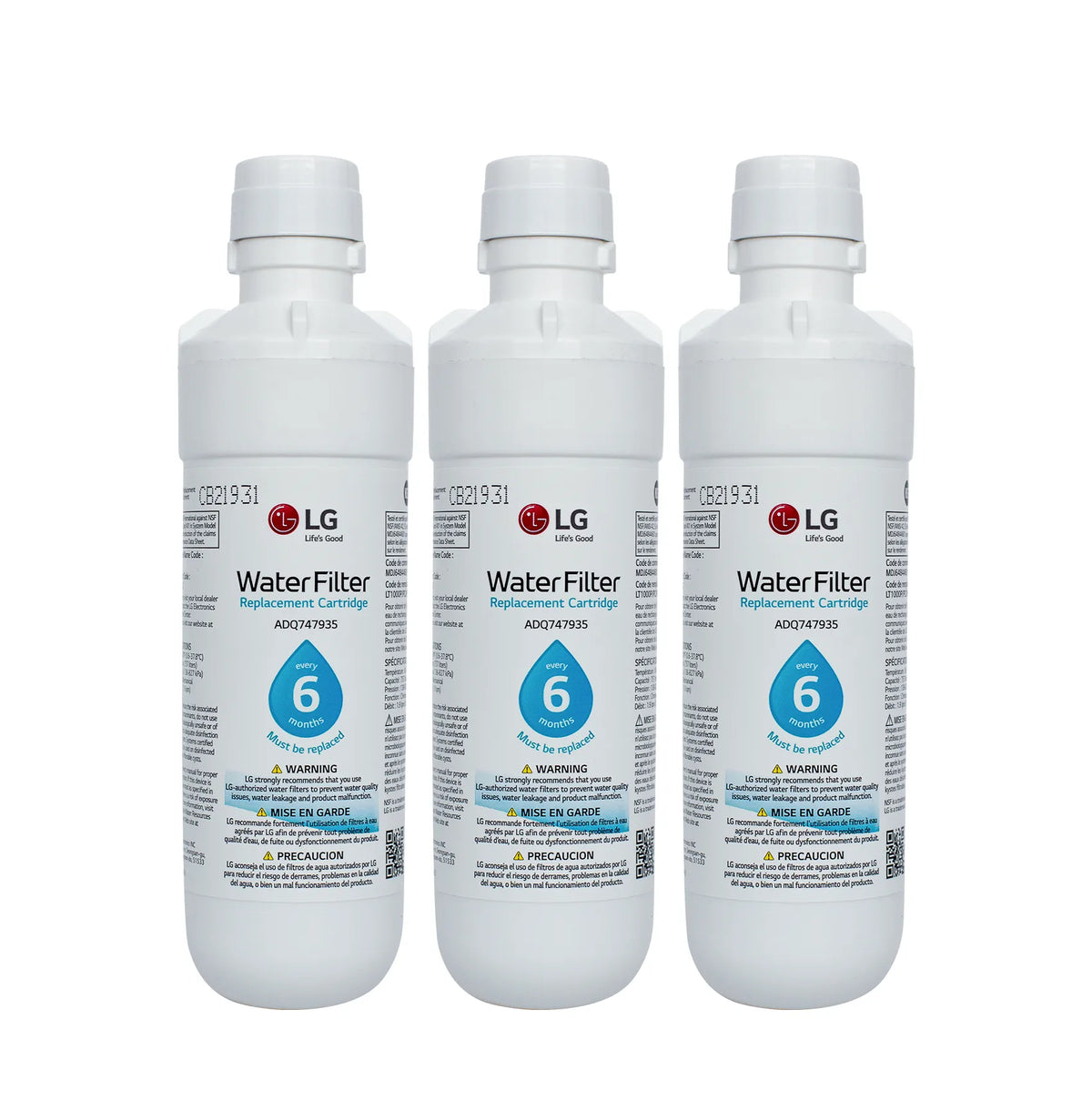LG Refrigerator Water Filter LT1000P - Pack of 3