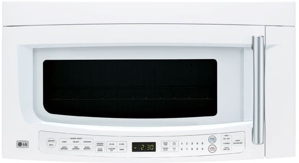 LG LMVM2055SW 2.0 Cu. Ft. Monitor Style Over-the-Range Microwave Oven with 1100 Cooking Watts, Glide & Cook Tray and Sensor Cook Technology: White