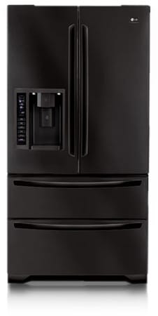 LG LMX25985SB 24.7 cu. ft. French Door Refrigerator with 3 Tempered Glass Shelves, 4 Adjustable Gallon Door Bins, Interior Light and CustomCube Ice Maker: Black