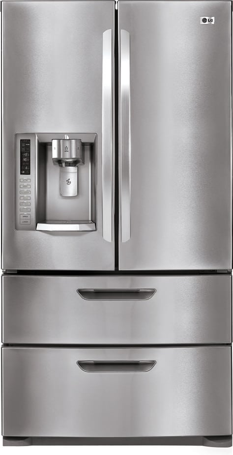 LG LMX28987ST 27.5 cu. ft. French Door Refrigerator with 4 Spill Protector Glass Shelves, 4 Compartment Crisper System, External Ice/Water Dispenser and Auto Open/Close Double Freezer Drawers