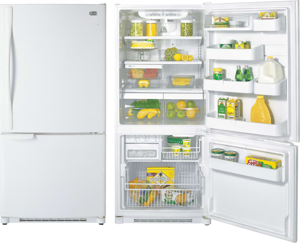 LG LRBN20510WW 19.7 Cu Ft Refrigerator with Swing Freezer Door, Digital Temperatue Controls, 2 Full Shelves: White