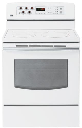 LG LRE30451SW 30 Inch Freestanding Electric Range with Fan Only Convection Cooking and 5 Radiant Elements: White