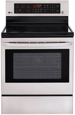 LG LRE3083ST 30 Inch Electric Range with True Convection, IntuiTouch™ Controls, EasyClean®, 5 Heating Elements, Power Burner, 6.3 cu. ft. Capacity, Brilliant Blue Interior, Storage Drawer and Star-K® Certified: Stainless Steel