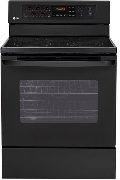 LG LRE3012SB 30 Inch Freestanding Electric Range with 5 Radiant Elements, 5.6 cu. ft. Self-Clean Oven, IntuiTouch Controls, PreciseTemp Cooking System, WideView Window and Storage Drawer: Smooth Black