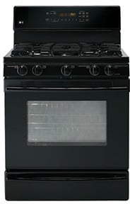 LG LRG30355SB 30 Inch Freestanding Gas Range with 5 Sealed Burners, 5.0 cu. ft. Self-Cleaning Oven, SmoothTouch Controls and Warming Drawer: Smooth Black