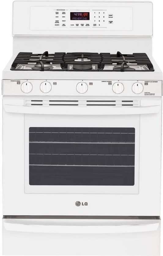 LG LRG3095SW 30 Inch Freestanding Gas Range with 5 Sealed Burners