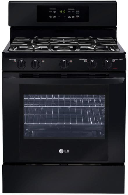 LG LRG3091SB 30 Inch Freestanding Gas Range with 5 Sealed Burners, 17,000 BTU SuperBoil Burner, Continuous Grates, 5.4 cu. ft. Self-Clean Oven, PreciseTemp Bake System and Storage Drawer: Smooth Black