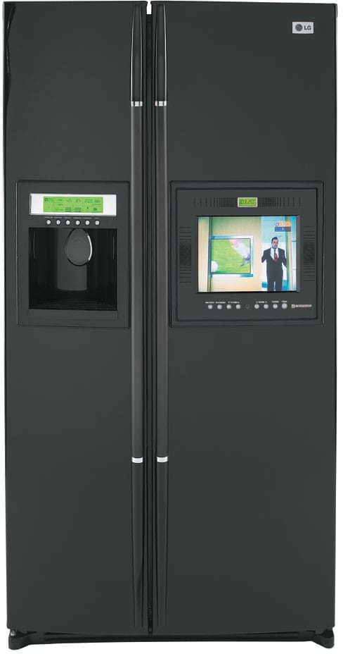 LG LRSC26980SB 25.2 Cu. Ft. Side by Side Refrigerator with 13.1 Inch LCD TV & FM Stereo: Smooth Black