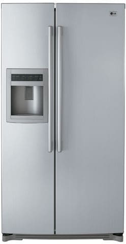 LG LSC26905TT 25.9 Cu. Ft. Side by Side Refrigerator with Tall Water Dispenser & Automatic Ice Maker: Titanium