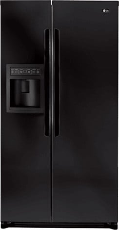 LG LSC27910SB 26.5 cu. ft. Side by Side Refrigerator with 4 Spill-Proof Glass Shelves, 2 Slide-Out Shelves, External Ice/Water Dispenser, IcePlus and Digital Display: Smooth Black