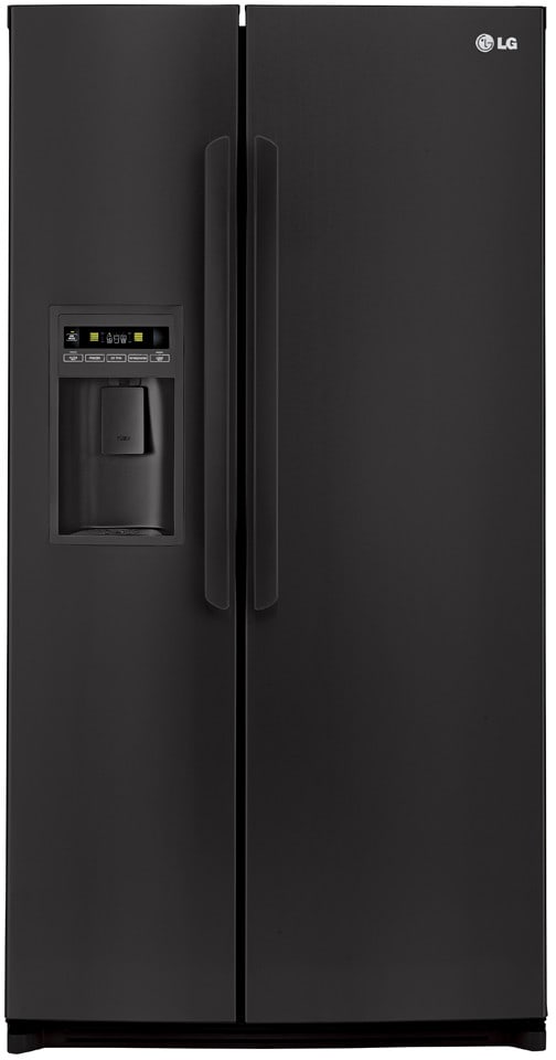 LG LSC27914SB 26.5 cu. ft. Side by Side Refrigerator with 3 Spill Protector Glass Shelves, 2 Slide-Out Shelves, Tall Flush-Mount External Ice/Water Dispenser, LED Display and Digital Controls: Smooth Black