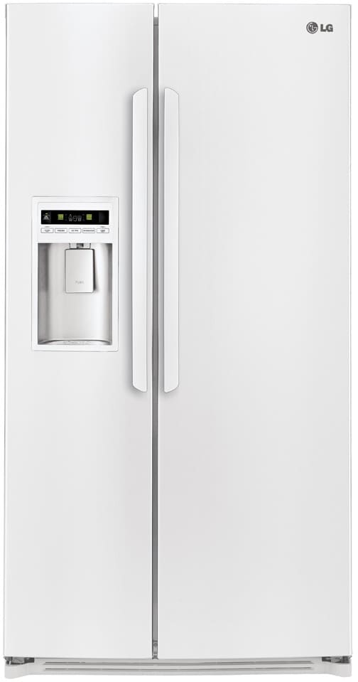 LG LSC27914SW 26.5 cu. ft. Side by Side Refrigerator with 3 Spill Protector Glass Shelves, 2 Slide-Out Shelves, Tall Flush-Mount External Ice/Water Dispenser, LED Display and Digital Controls: Smooth White