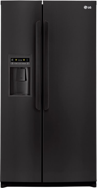 LG LSC27925SB 26.5 cu. ft. Side by Side Refrigerator with 2 Spill Protector Tempered Glass Shelves, Interior LED Lighting, External Ice/Water Dispenser, LED Display and Digital Temperature Controls: Smooth Black