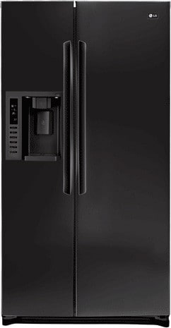 LG LSC27931SB 26.5 cu. ft. Side by Side Refrigerator with 4 Spill-Proof Glass Shelves, 2 Slide-Out Shelves, Humidity Crispers, External Ice/Water Dispenser, IcePlus and Digital LED Display: Smooth Black