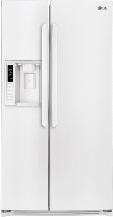 LG LSC27935SW 26.5 cu. ft. Side by Side Refrigerator with Spill Protector Glass Shelves, Humidity Crispers, External Ice/Water Dispenser and LED Lighting: Smooth White