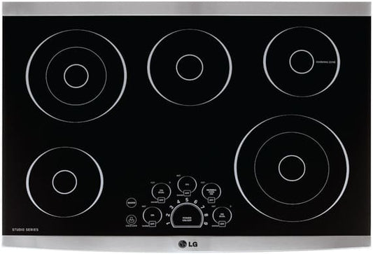 LG LSCE305ST 30 Inch Smoothtop Electric Cooktop with 5 Elements, Steady Heat Elements, Dual & Triple Elements