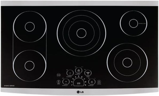 LG LSCE365ST 36 Inch Smoothtop Electric Cooktop with 5 Elements, Steady Heat Elements, Dual & Triple Elements