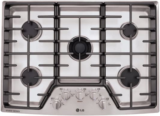 LG LSCG306ST 30 Inch Gas Cooktop with UltraHeat Burner, 5 Sealed Burners and Cast Iron Grates