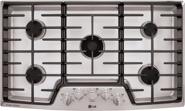 LG LSCG366ST 36 Inch Gas Cooktop with 5 Sealed Burners, 19,000 BTU UltraHeat Center Burner, Heavy-Duty Cast Iron Grates and 2 Year Warranty