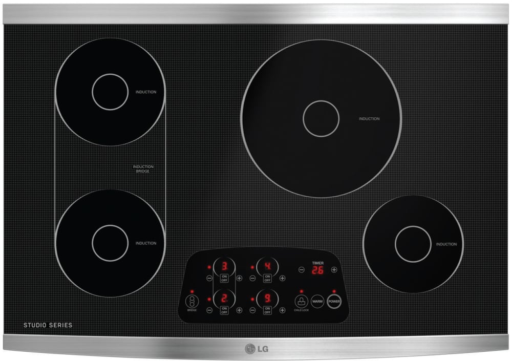 LG LSCI307ST 30 Inch Induction Cooktop with 4 Induction Elements, Bridge Element, 9 Heat Settings + Boost, Auto Shut-Off, Electronic Clock, Timer and 2 Years Warranty