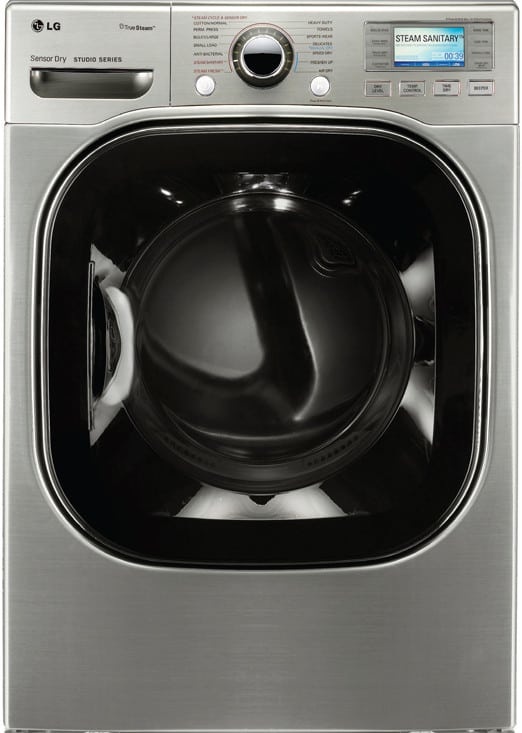 LG LSDG389VS 27 Inch Front-Load Gas Dryer with 7.4 cu. ft. Capacity, 14 Dry Cycles, Steam/Sanitary Cycles, 10 Options, Sensor Dry, LCD Display and 2 Year Warranty