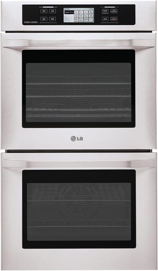 LG LSWD305ST 30 Inch Double Electric Wall Oven with Convection, Meat Probe, Self Cleaning, Gourmet Recipe Bank, 4.7 cu. ft. Capacity and LCD SmoothTouch Controls