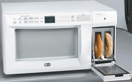 LG LTM9020W 0.9 Cu. Ft. Microwave/Toaster Combo w/ 10 Power Levels & 9 Toaster Browing Levels: White