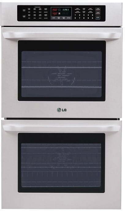 LG LWD3010ST 30 Inch Double Electric Wall Oven with 4.7 cu. ft. Upper/Lower Oven Capacity, Convection Bake/Broil, Self-Cleaning, Crisp Convection, SmoothTouch Controls, 3D Lighting and 5 Heavy Duty Racks