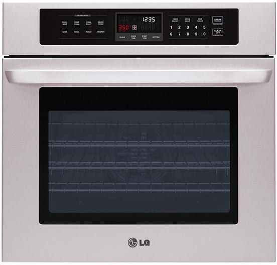 LG LWS3010ST 30 Inch Single Electric Wall Oven with 4.7 cu. ft. Capacity, Convection Bake/Broil, Crisp Convection, Self-Cleaning, 3 Heavy Duty Racks, 3D Lighting and SmoothTouch Glass Controls