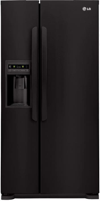 LG LSC23924SB 23.0 cu. ft. Side by Side Refrigerator with 3 Spill Protector Glass Shelves, Adjustable Gallon Door Bins, 33 Inch Width, Energy Star Qualified and External Tall Ice/Water Dispenser: Smooth Black