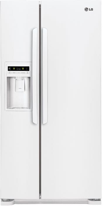 LG LSC23924SW 23.0 cu. ft. Side by Side Refrigerator with 3 Spill Protector Glass Shelves, Adjustable Gallon Door Bins, 33 Inch Width, Energy Star Qualified and External Tall Ice/Water Dispenser: Smooth White