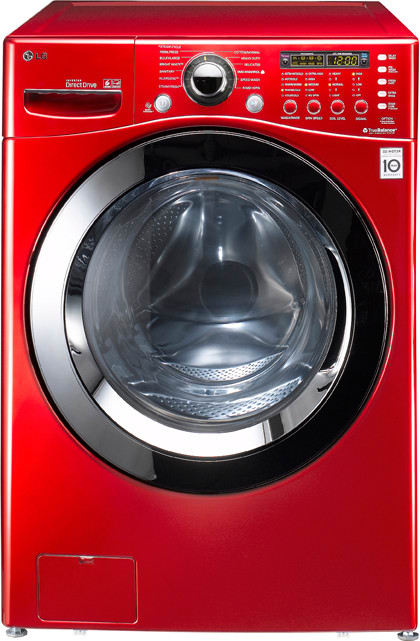 LG WM3360HRCA 27 Inch Front-Load Washer with 3.9 cu. ft. Capacity, 12 Wash Cycles, SteamFresh/Allergiene Cycles, 9 Options, 1,200 RPM Spin Speed and Dual LED Display: Wild Cherry Red