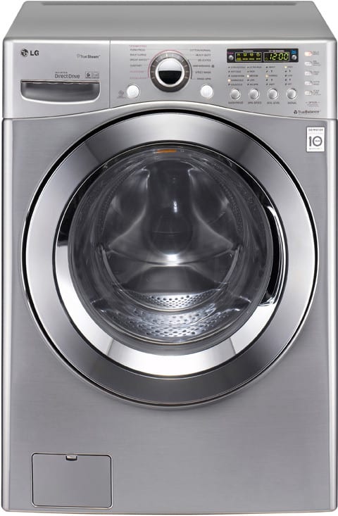 LG WM3360HVCA 27 Inch Front-Load Washer with 3.9 cu. ft. Capacity, 12 Wash Cycles, SteamFresh/Allergiene Cycles, 9 Options, 1,200 RPM Spin Speed and Dual LED Display: Graphite Steel