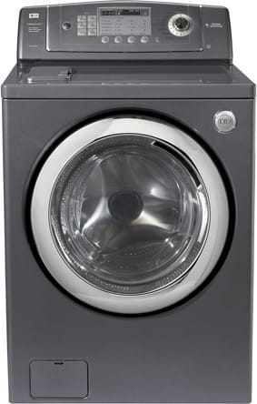 LG WM0742HGA 27 Inch Front-Load Steam Washer with 4.2 cu. ft. Capacity, 9 Wash Programs, 6 Temperature Levels, Spin Speed of 1,200 RPMs, Allergiene Cycle and Rear Controls: Pearl Grey