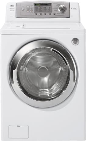 LG WM0742HWA 27 Inch Front-Load Steam Washer with 4.2 cu. ft. Capacity, 9 Wash Programs, 6 Temperature Levels, Spin Speed of 1,200 RPMs, Allergiene Cycle and Rear Controls: White