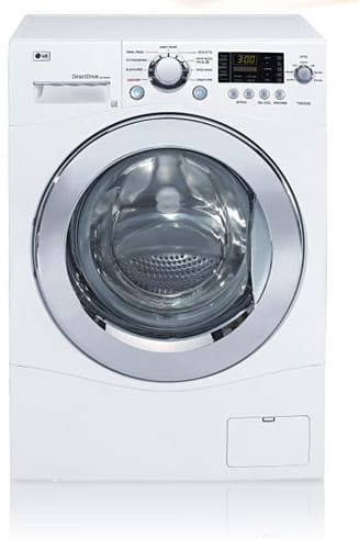 LG WM1355HW 24 Inch Compact Front Load Washer with 2.3 cu. ft. Capacity, 9 Washing Cycles, Sanitary Cycle, LoDecibel Quiet Operation, Direct Drive Motor and Dual LED Electronic Controls: White