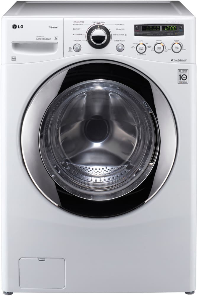 LG WM2650HWA 27 Inch 3.6 cu. ft. Front Load Washer with 9 Wash Cycles, 1,200 RPM, Steam, AAFA Certified Allergiene Cycle, NSF Certified Sanitary Cycle, SmartDiagnosis, TrueBalance Anti-Vibration System and ENERGY STAR Certification: White