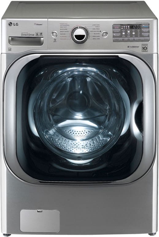 LG WM8000HVA 29 Inch 5.1 cu. ft. Front Load Washer with 14 Wash Cycles, 1,300 RPM, Steam Cycle, LG Twin Wash Compatibility, TurboWash, SenseClean, LoDecibel Quiet Operation, NeveRust Stainless Steel Drum and ENERGY STAR Certification: Graphite Steel