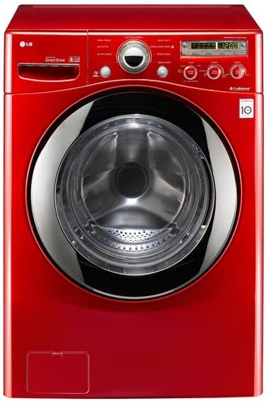 LG WM2350HRC 27 Inch Front-Load Washer with 3.7 cu. ft. Capacity, 9 Wash Programs, Sanitary Cycle, ColdWash Option, 6Motion Technology, Direct Drive Motor, Energy Star Qualified and Dual LED Display: Wild Cherry Red