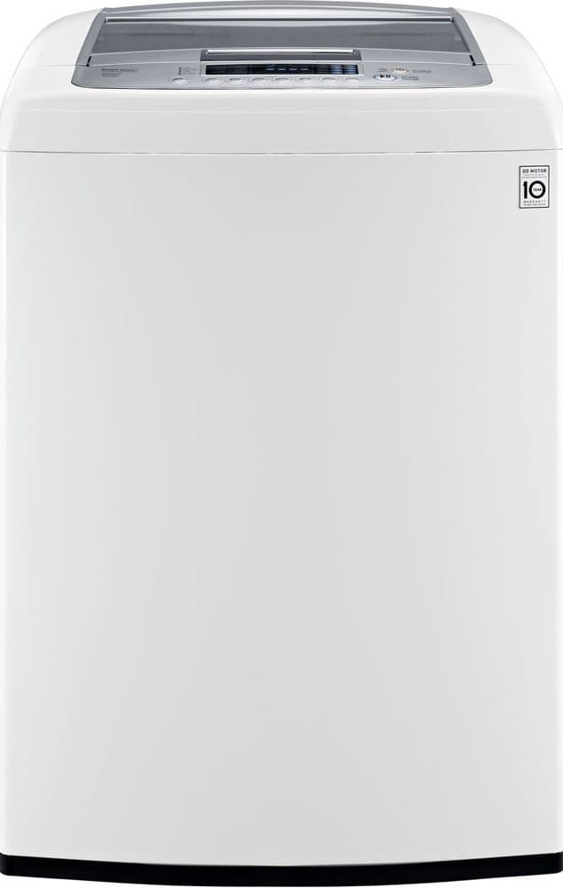 LG WT1201CW 27 Inch Top-Load Washer with 4.5 cu. ft. Capacity, 8 Wash Programs, 9 Options, 1,100 RPM, SenseClean System, LED Display and Front Electronic Control Panel: White