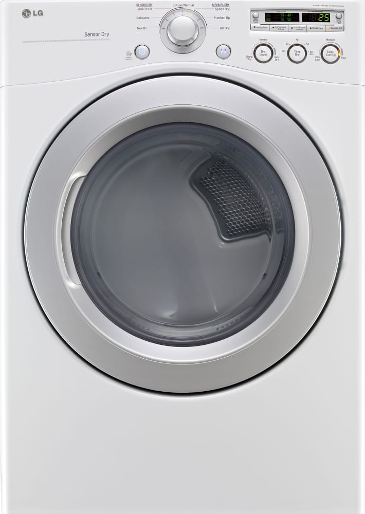 LG DLG3051W 27 Inch 7.3 cu. ft. Gas Dryer with 7 Dry Cycles, 5 Temperature Settings, Speed Dry, Wrinkle Care, Anti-Bacterial Cycle, SmartDiagnosis, LoDecibel Quiet Operation and Sensor Dry