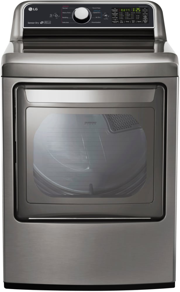 LG DLE7200VE 27 Inch Electric Dryer with Smart ThinQ® Technology, EasyLoad™ Door, Sensor Dry System, 9 Drying Programs, FlowSense™ Indicator, LoDecibel™ Quiet Operation, Drum Light, ENERGY STAR® Rated and 7.3 cu. ft. Capacity