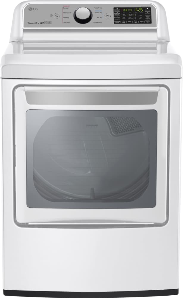 LG DLE7200WE 27 Inch Electric Dryer with EasyLoad™ Door, Wi-Fi Connectivity, Smart ThinQ™, 9 Drying Cycles, Speed Dry, Wrinkle Care, Sensor Dry, ENERGY STAR® and 7.3 Cu. Ft. Capacity