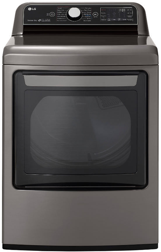 LG DLEX7800VE 27 Inch Electric Smart Dryer with 7.3 Cu. Ft. Capacity, TurboSteam™ Technology, EasyLoad™ Door, SmartDiagnosis™, 14 Dry Cycles, Sensor Dry, Steam Options, Wrinkle Care, Reduce Static, and ENERGY STAR® Certified: Graphite Steel