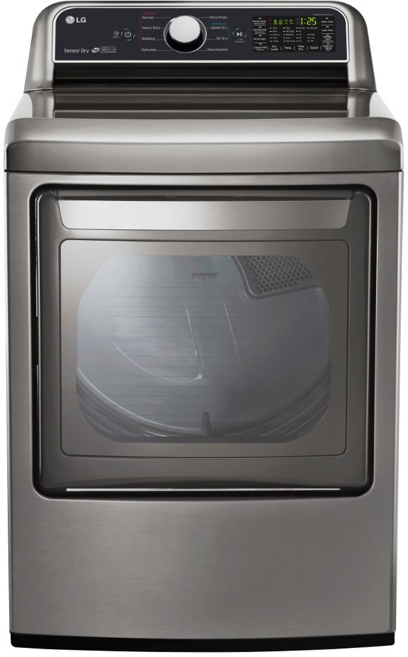 LG DLG7201VE 27 Inch Gas Dryer with EasyLoad™ Door, Wi-Fi Connectivity, Smart ThinQ™, 9 Drying Cycles, Speed Dry, Wrinkle Care, Sensor Dry, ENERGY STAR® and 7.3 Cu. Ft. Capacity: Graphite Steel