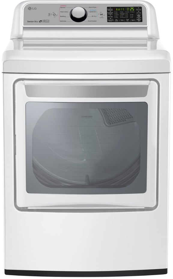 LG DLG7201WE 27 Inch Gas Dryer with EasyLoad™ Door, Wi-Fi Connectivity, Smart ThinQ™, 9 Drying Cycles, Speed Dry, Wrinkle Care, Sensor Dry, ENERGY STAR® and 7.3 Cu. Ft. Capacity